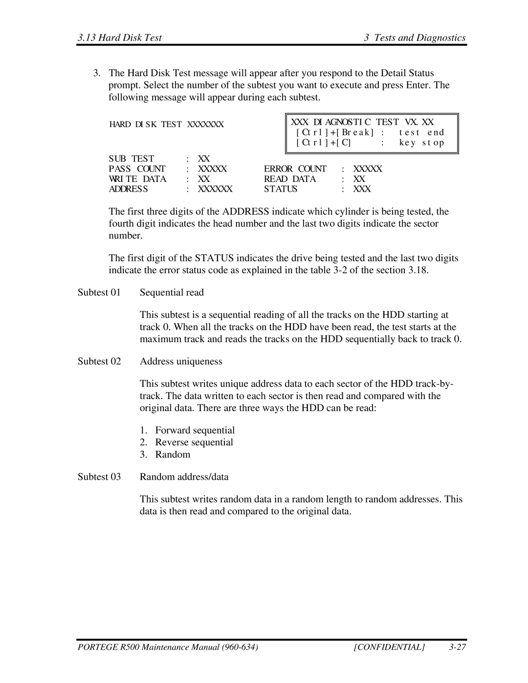 Toshiba r500 manual Hard Disk Test Tests and Diagnostics 