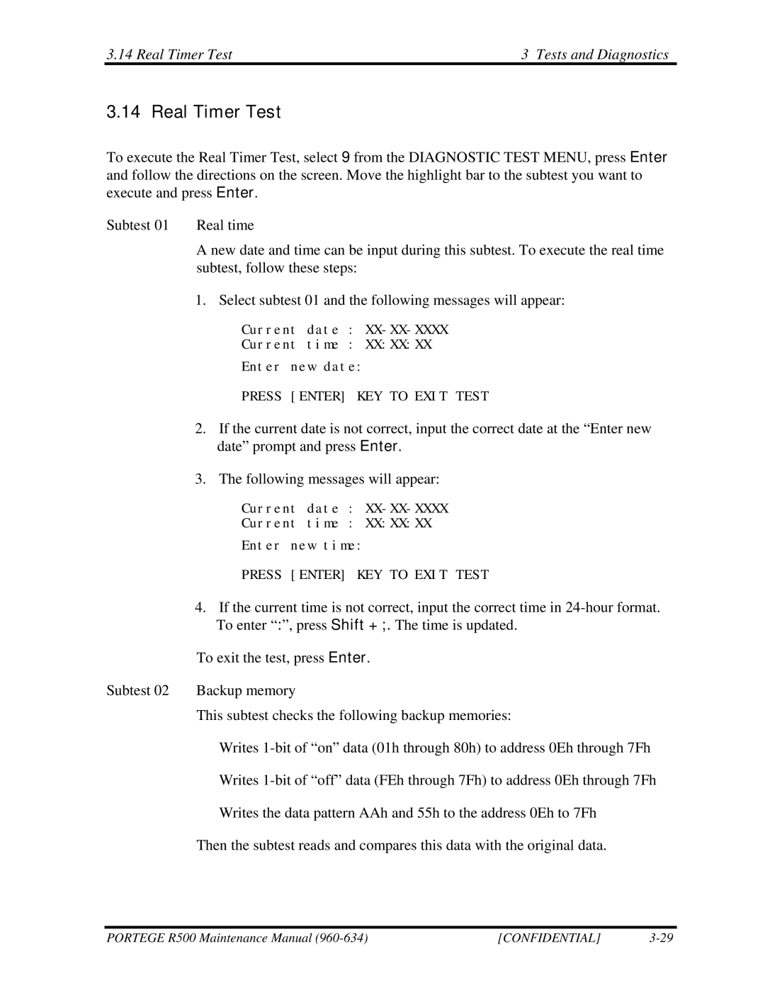 Toshiba r500 manual Real Timer Test Tests and Diagnostics 