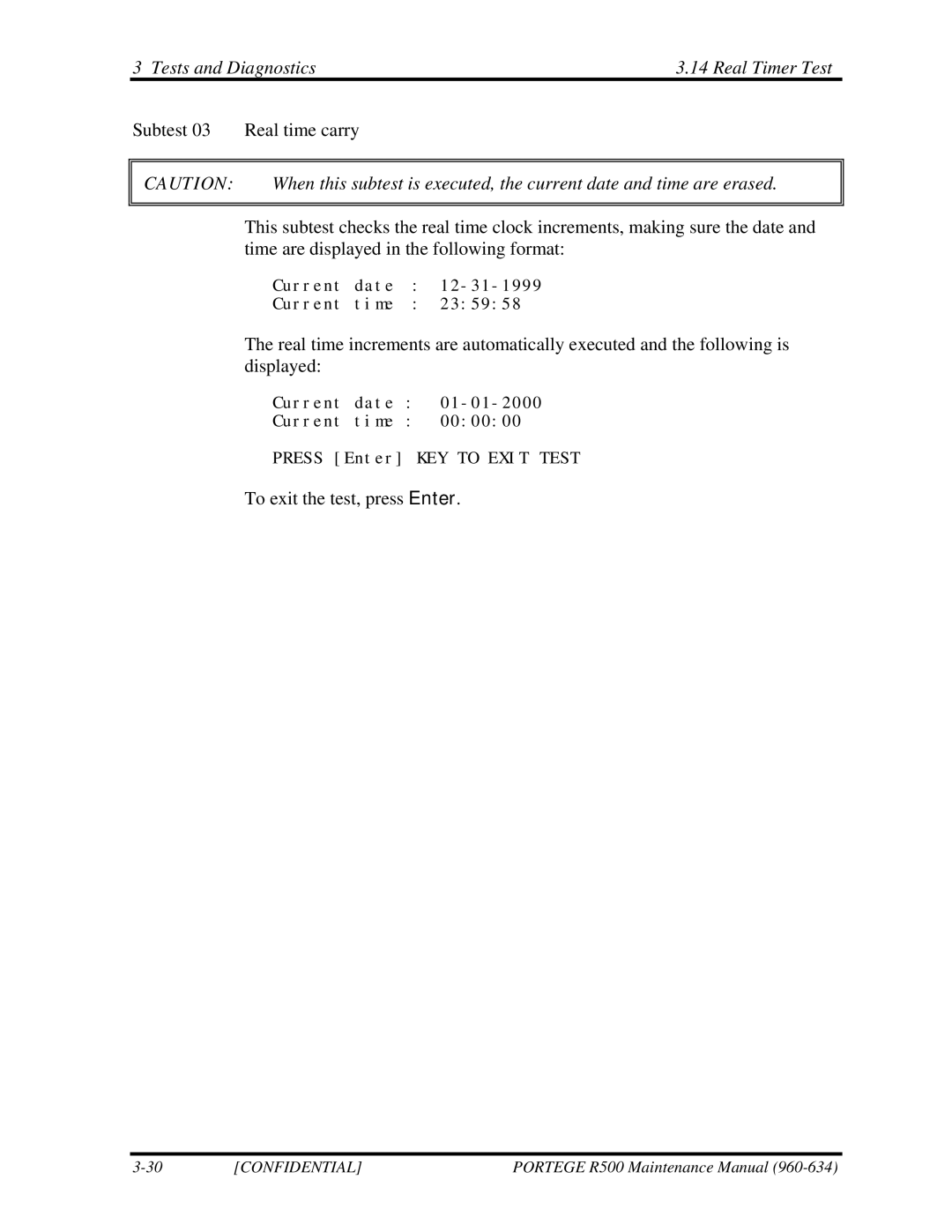 Toshiba r500 manual Tests and Diagnostics Real Timer Test 