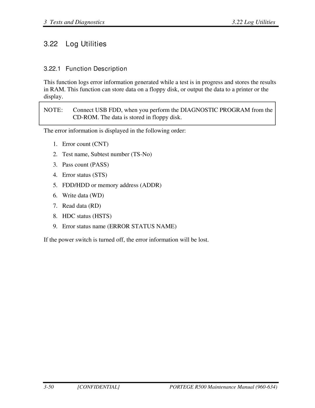 Toshiba r500 manual Tests and Diagnostics Log Utilities 