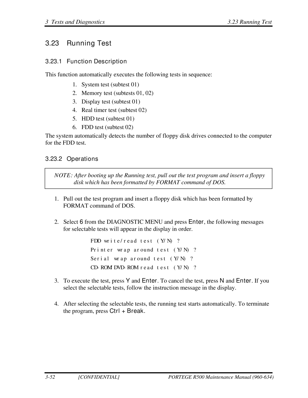 Toshiba r500 manual Tests and Diagnostics Running Test 