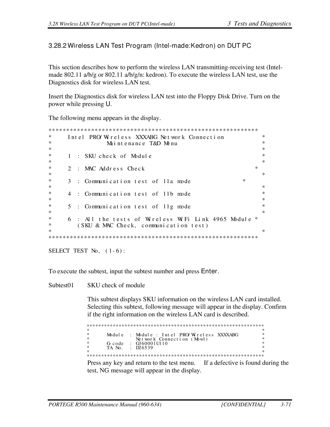 Toshiba r500 manual Wireless LAN Test Program Intel-madeKedron on DUT PC 