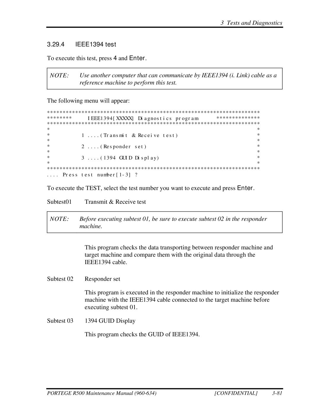 Toshiba r500 manual IEEE1394 test 