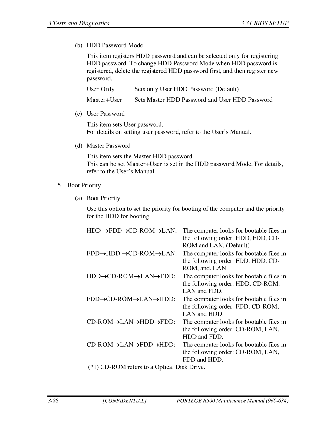 Toshiba r500 manual Bios Setup 