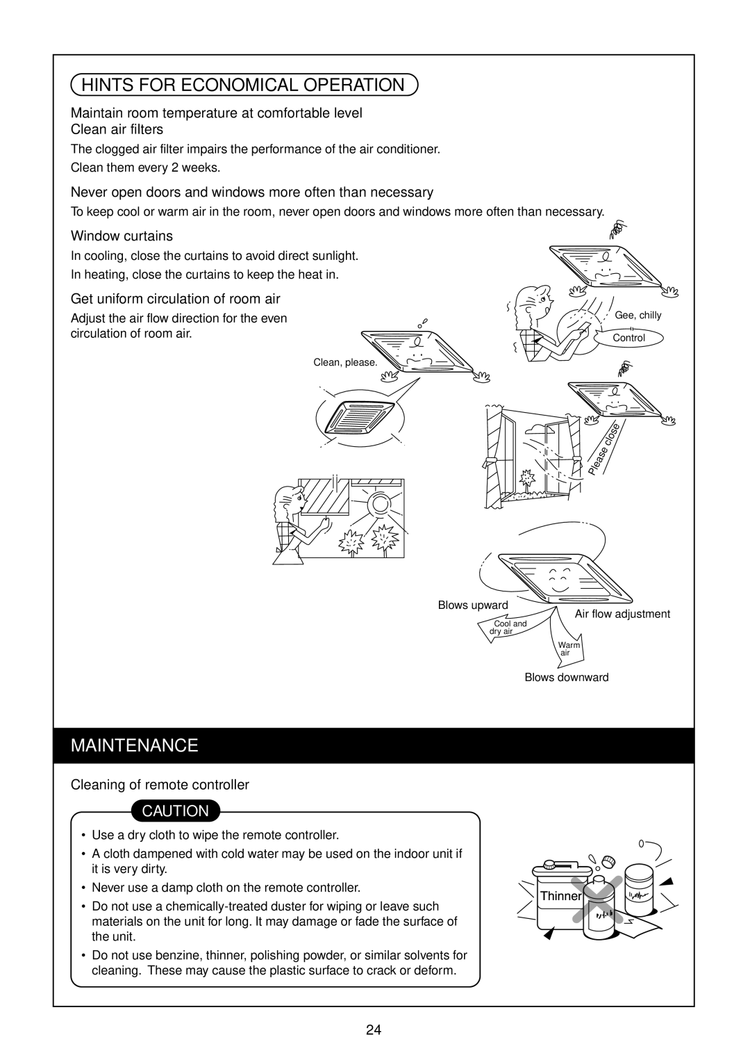 Toshiba RAM-SM560UT-E, RAM-SM800KRT-E, RAM-SM560AT-E, RAM-SM800BT-E service manual Hints for Economical Operation, Maintenance 