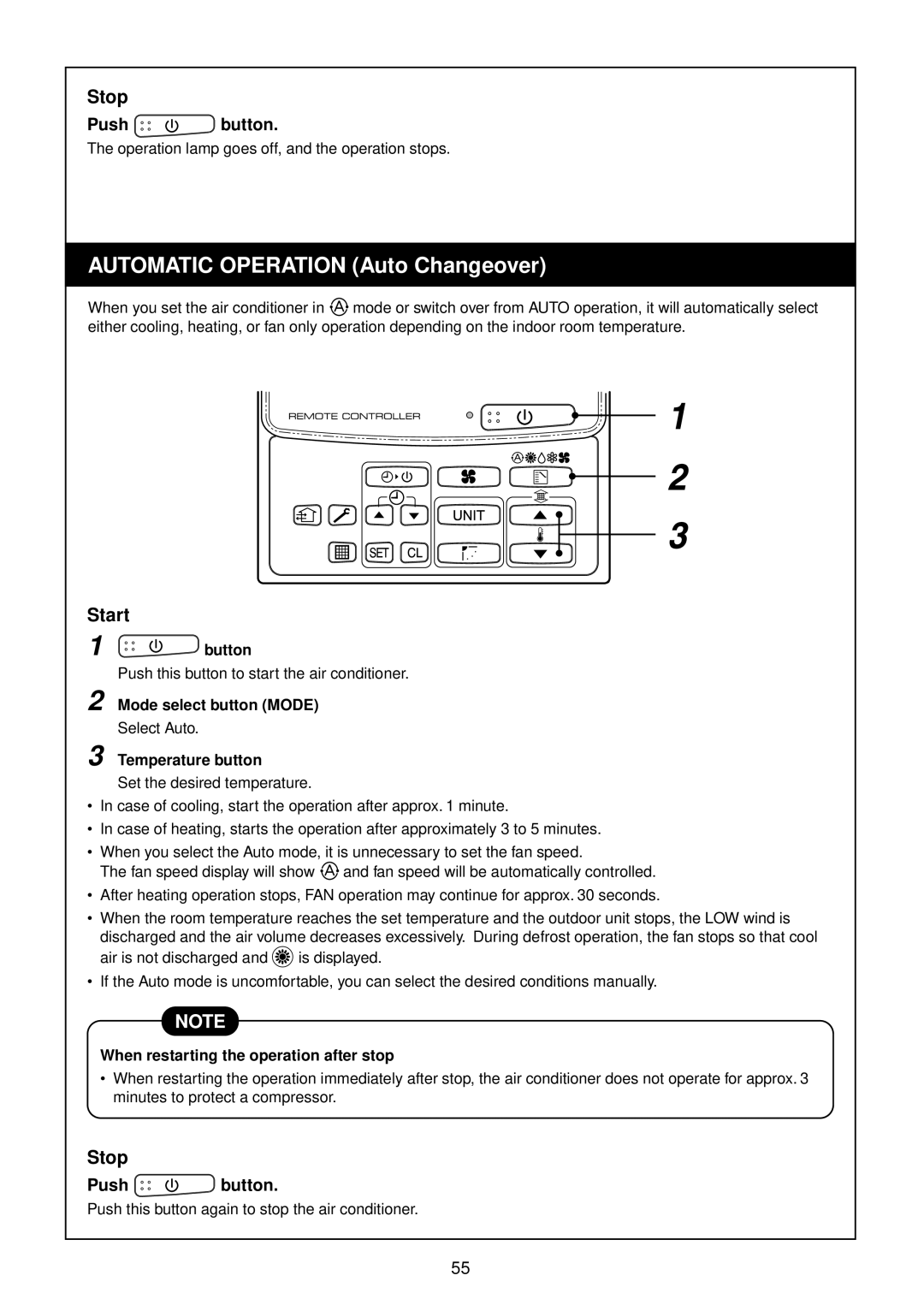 Toshiba RAM-SM800BT-E, RAM-SM800KRT-E, RAM-SM560AT-E, RAM-SM560UT-E, RAM-SM800AT-E Automatic Operation Auto Changeover 