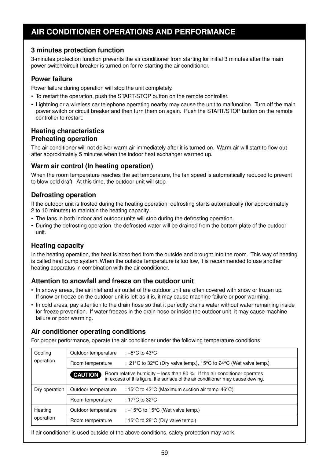 Toshiba RAM-SM560KRT-E, RAM-SM800KRT-E, RAM-SM560AT-E, RAM-SM800BT-E service manual AIR Conditioner Operations and Performance 