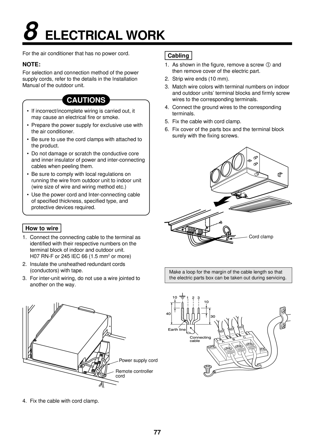 Toshiba RAM-SM800KRT-E, RAM-SM560AT-E, RAM-SM800BT-E, RAM-SM560UT-E, RAM-SM800AT-E, RAM-SM800UT-E service manual Electrical Work 