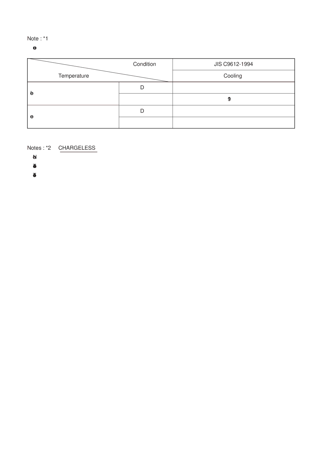 Toshiba RAS-10SAX, RAS-10SKX, RAS-10SK-E, RAS-10SA-E service manual Condition JIS C9612-1994 Temperature Cooling 