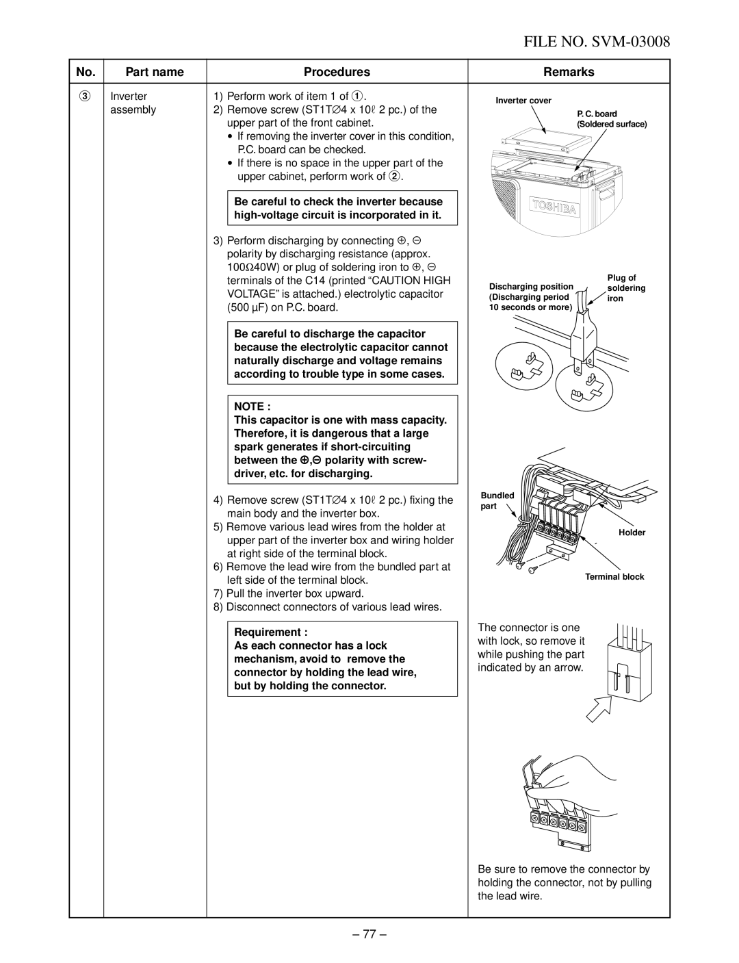 Toshiba RAS-13UAV-E2, RAS-13UKV-E2 service manual Requirement Connector is one 