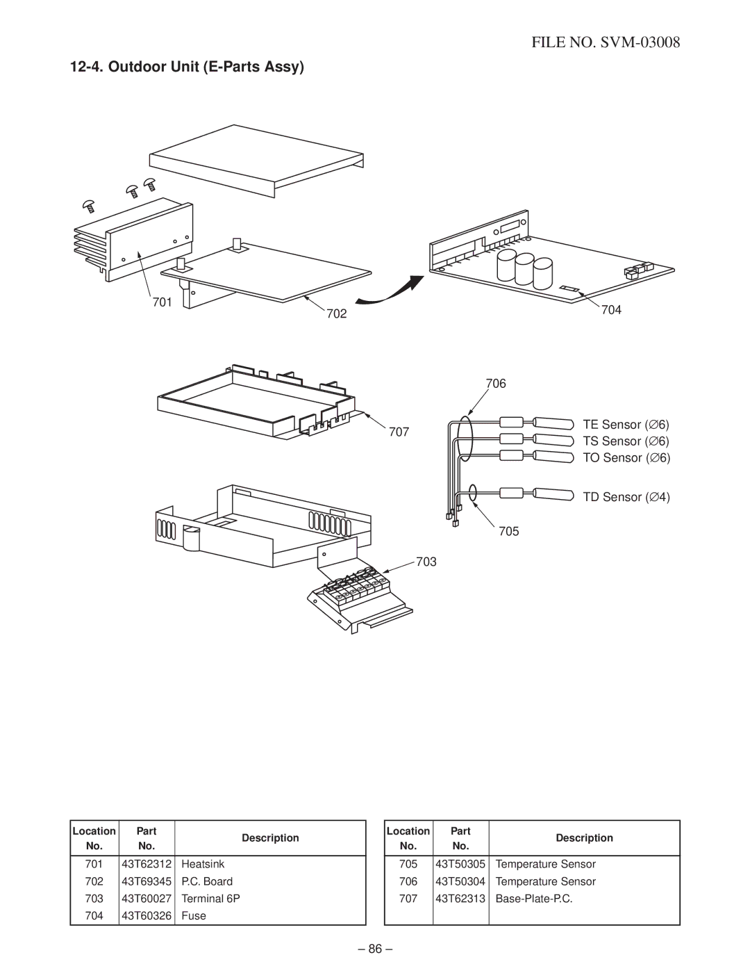 Toshiba RAS-13UKV-E2, RAS-13UAV-E2 service manual Outdoor Unit E-Parts Assy 