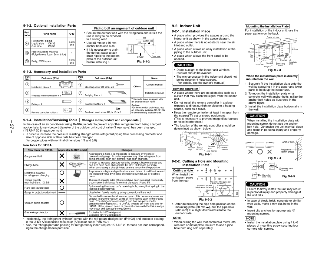 Toshiba RAS-10YKV-E, RAS-13YKV-E, RAS-10YAV-E, RAS-13YAV-E service manual Indoor Unit, Optional Installation Parts 