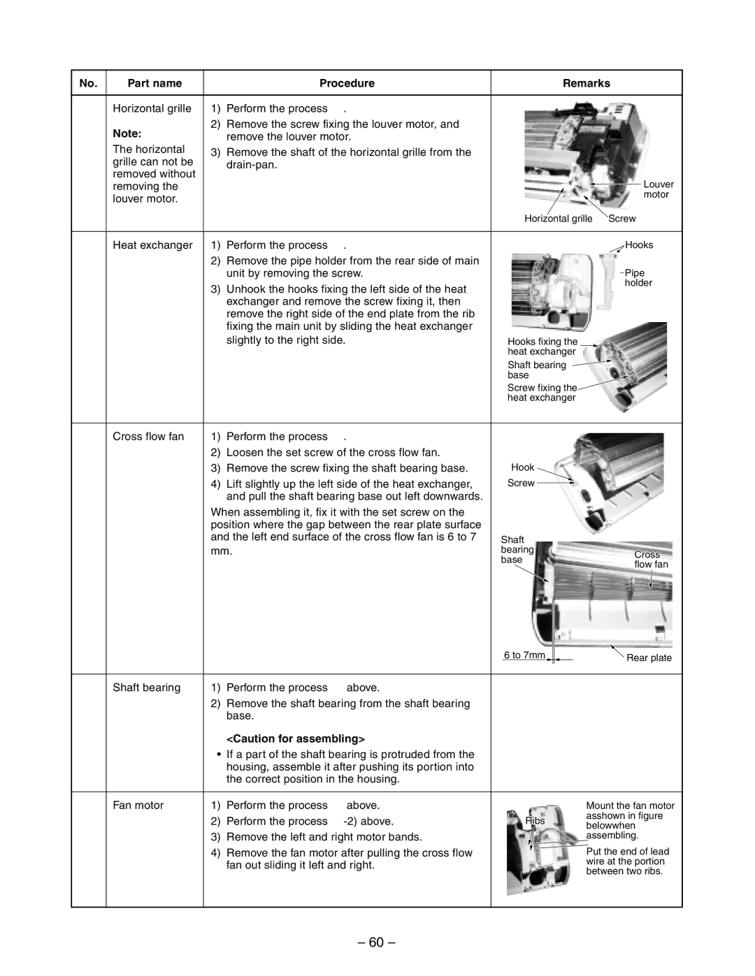 Toshiba RAS-13YKV-E, RAS-10YKV-E, RAS-10YAV-E, RAS-13YAV-E service manual Removing Louver motor 