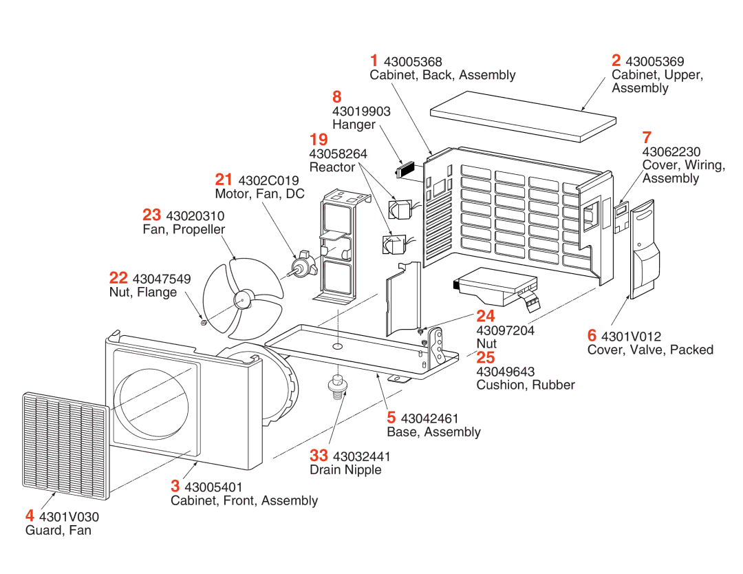 Toshiba RAS-10YKV-E, RAS-13YKV-E, RAS-10YAV-E, RAS-13YAV-E service manual Cushion, Rubber 