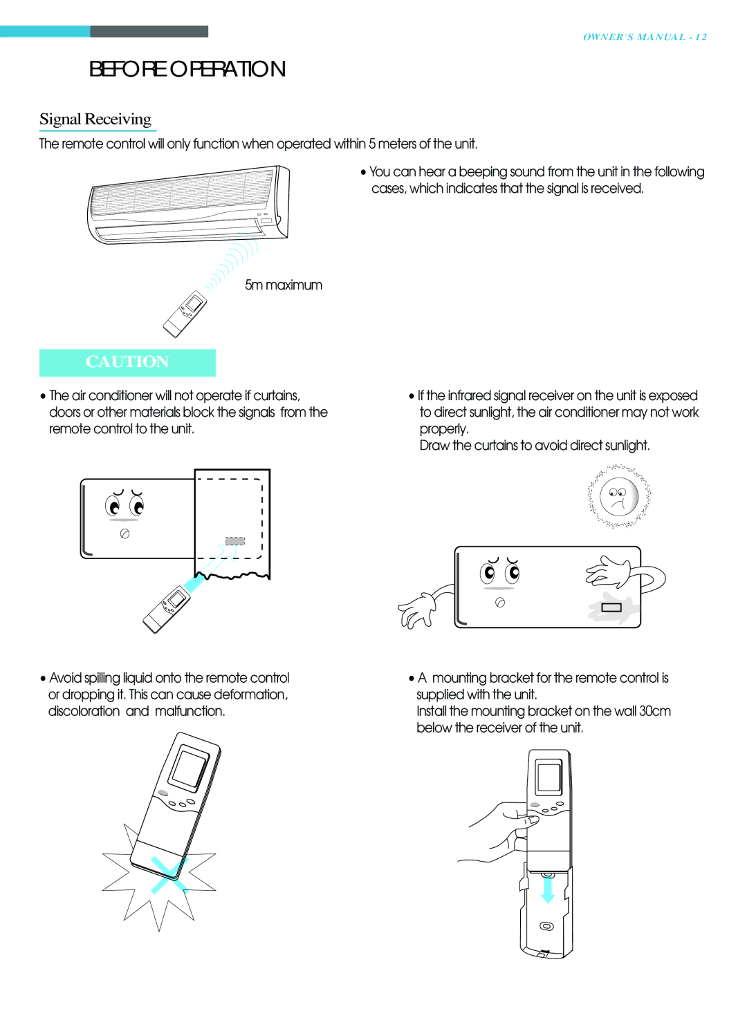 Toshiba RAS-18LKH-A, RAS-22LKH-A, RAS-22LAH-A, RAS-18LAH-A owner manual Signal Receiving 