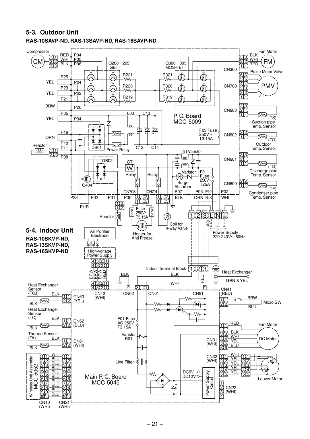 Toshiba RAS-B13SKVP-E, RAS-B10SKVP-E, RAS-10SAVP-E service manual MCC-5045, RAS-10SAVP-ND, RAS-13SAVP-ND, RAS-16SAVP-ND 