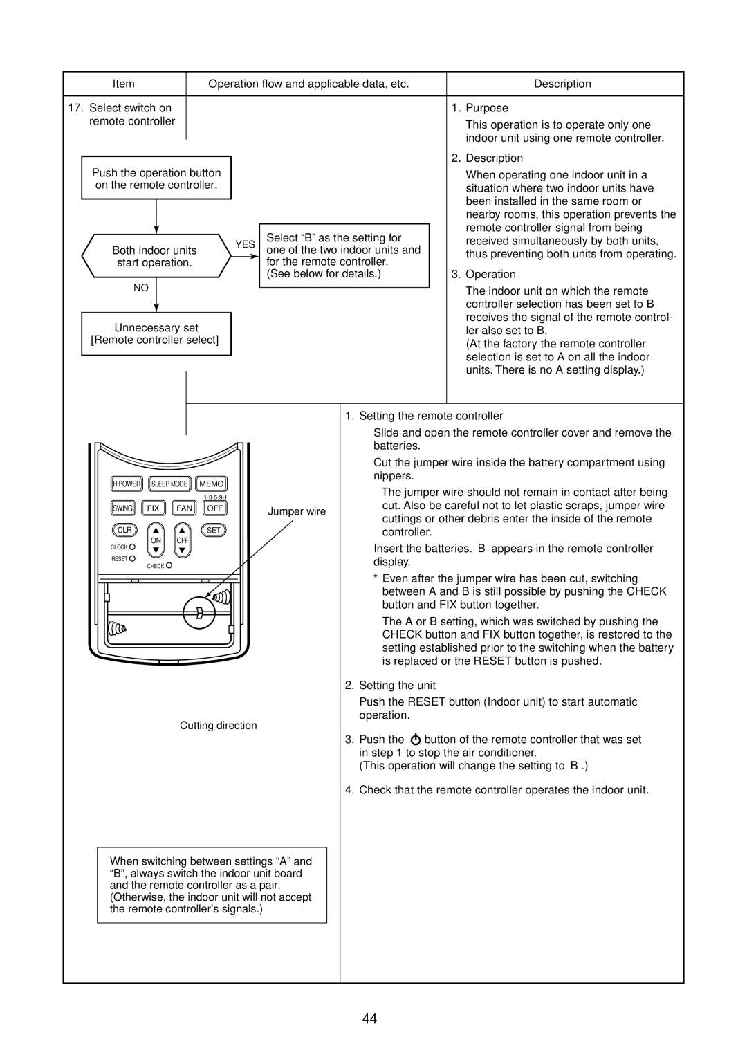 Toshiba RAS-10SAVP-E, RAS-B13SKVP-E, RAS-B10SKVP-E service manual Setting the remote controller, Setting the unit 