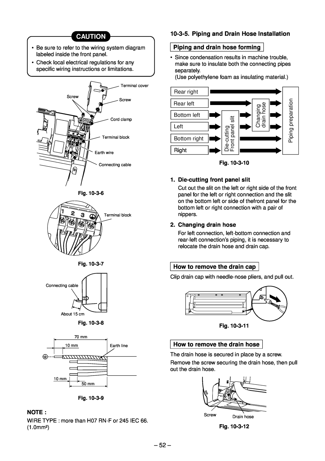 Toshiba RAS-16GAVP-E Piping and Drain Hose Installation, Piping and drain hose forming, How to remove the drain cap 