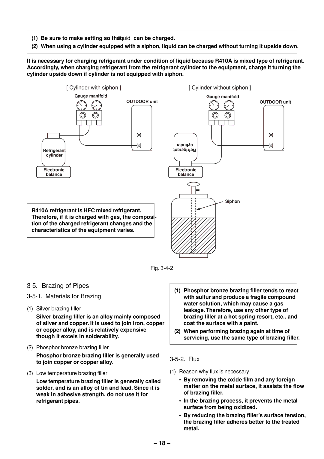 Toshiba RAS-M13EKCVP-E Brazing of Pipes, Materials for Brazing, Flux, Cylinder with siphon Cylinder without siphon 