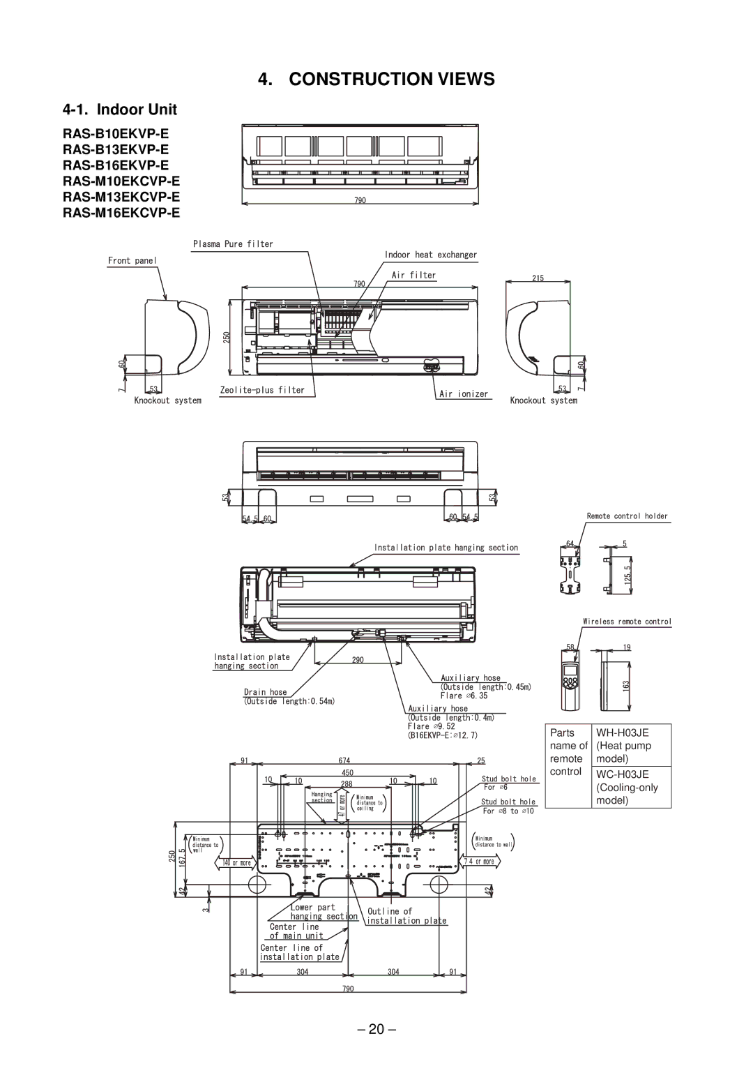 Toshiba RAS-M14EACV-E, RAS-M13EKCVP-E, RAS-M18EACV-E, RAS-M16EKCVP-E, RAS-M10EKCVP-E, RAS-M18EAV-E, RAS-B13EKVP-E Indoor Unit 