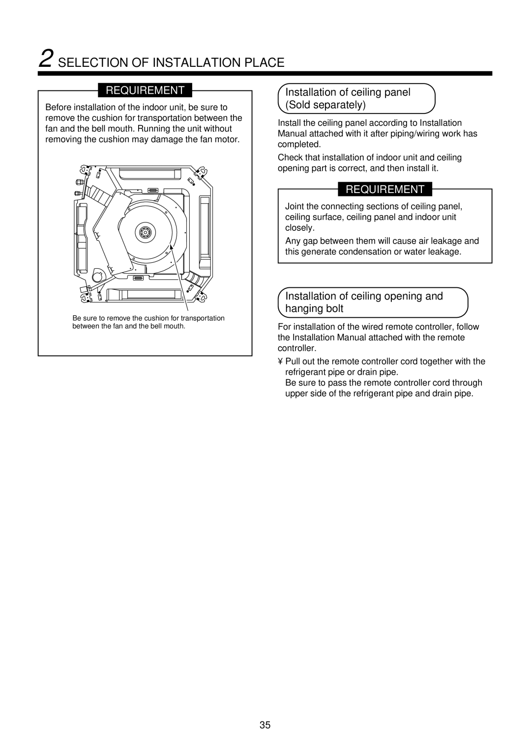 Toshiba RAV-SM1100UT-E, RAV-SM1400UT-E service manual Installation of ceiling panel Sold separately 