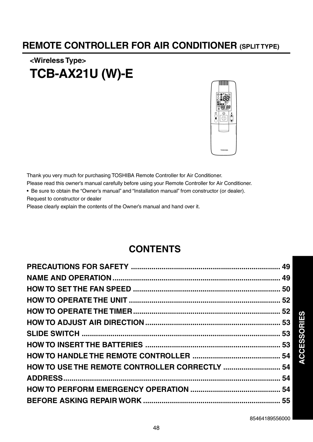 Toshiba RAV-SM1400UT-E, RAV-SM1100UT-E service manual TCB-AX21U W-E, 85464189556000 