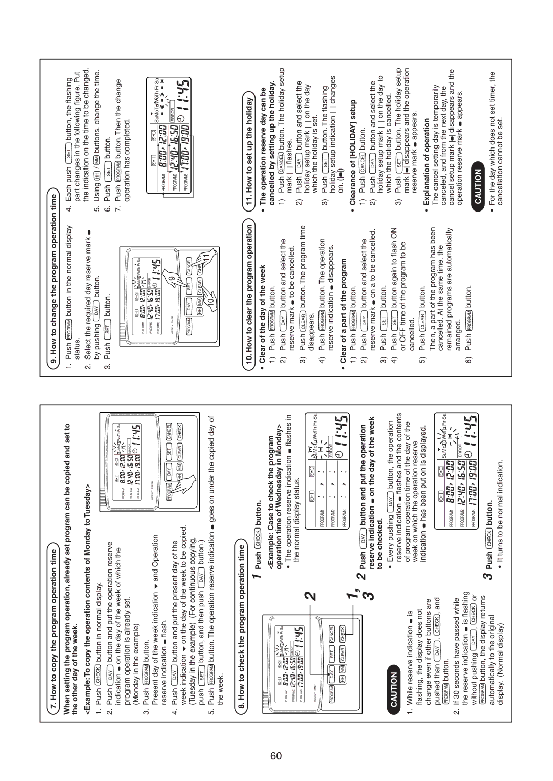 Toshiba RAV-SM1400UT-E service manual Push DAY button and put the operation, To be checked, Clear of a part of the program 