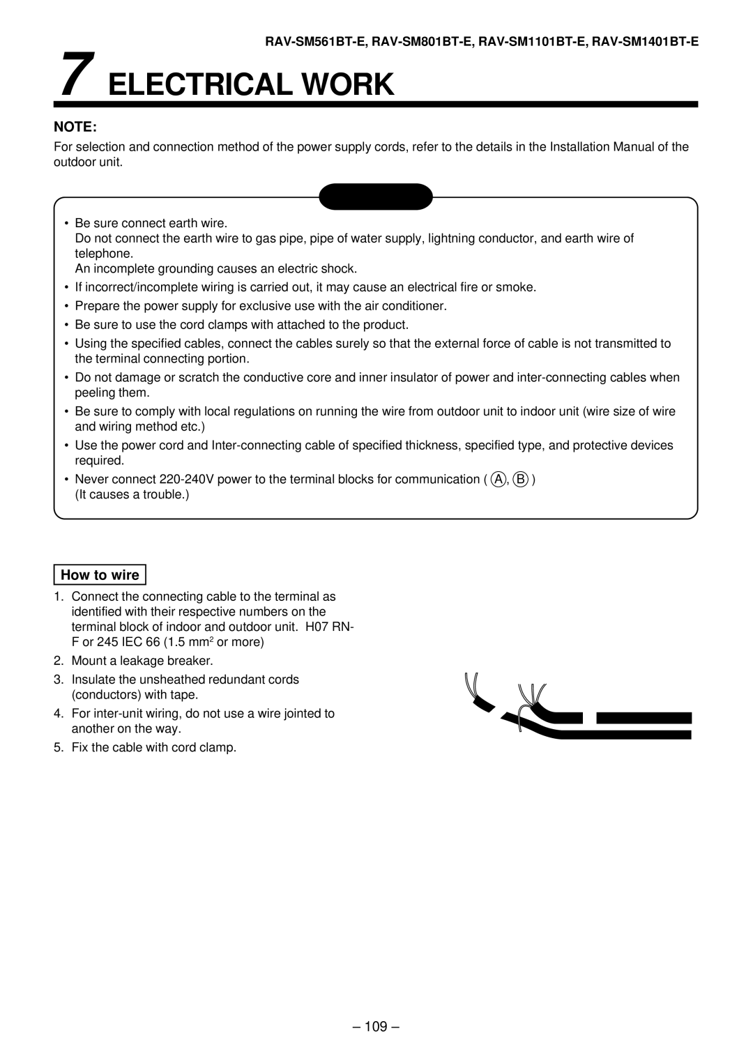 Toshiba RAV-SM1401AT-E, RAV-SM1101AT-E, RAV-SM801AT-E, RAV-SM561AT-E installation manual 109 