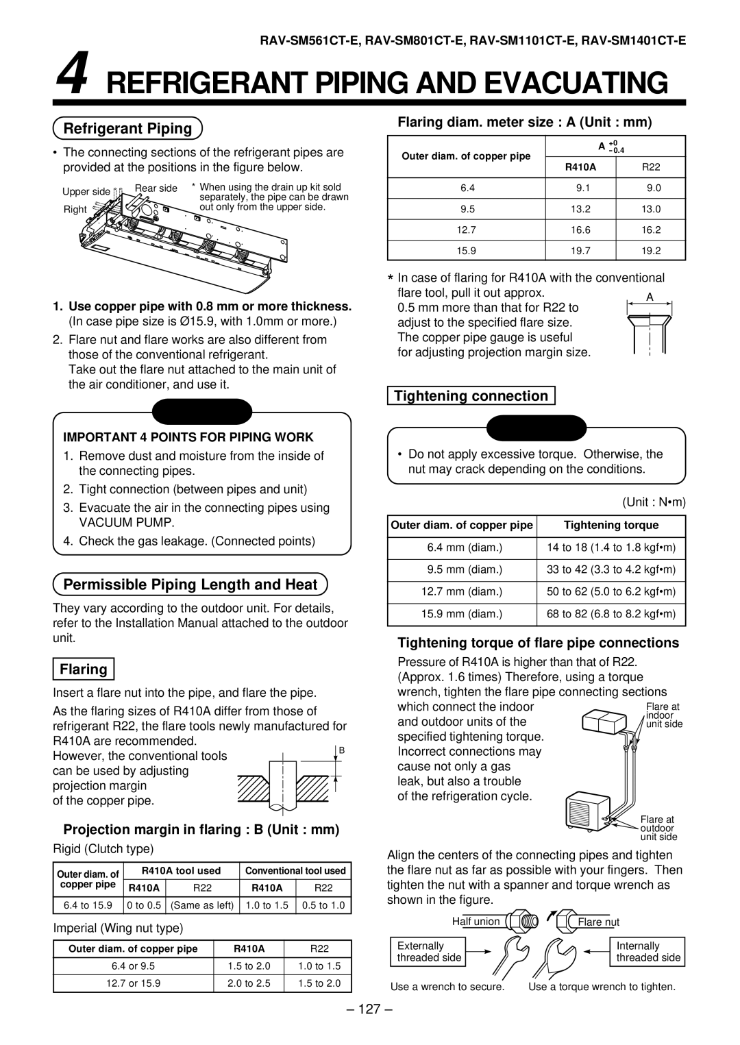 Toshiba RAV-SM561AT-E, RAV-SM1101AT-E, RAV-SM1401AT-E, RAV-SM801AT-E installation manual 127 