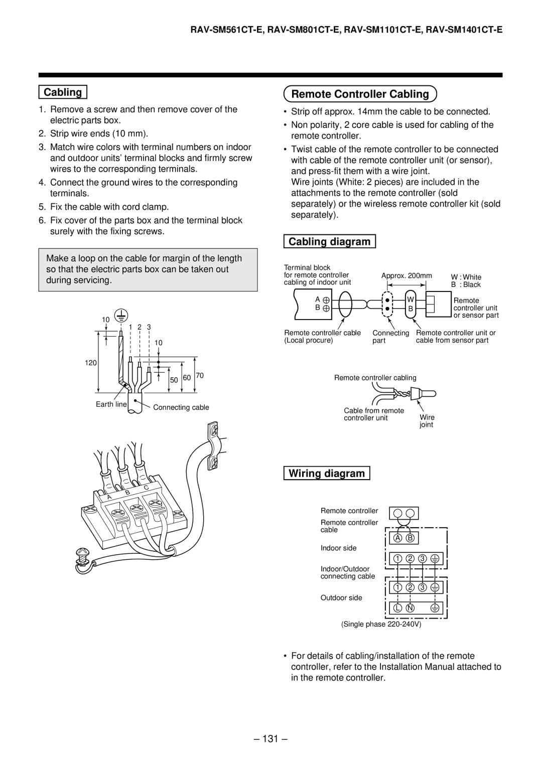 Toshiba RAV-SM561AT-E, RAV-SM1101AT-E, RAV-SM1401AT-E, RAV-SM801AT-E installation manual 131 