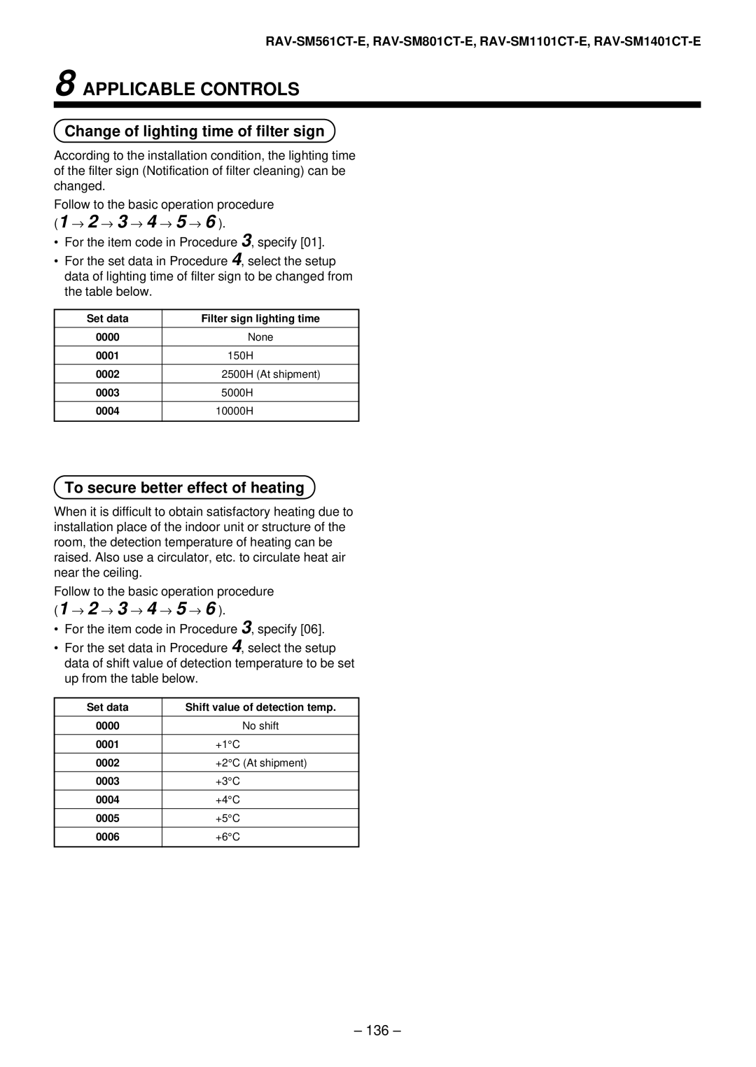 Toshiba RAV-SM1101AT-E, RAV-SM1401AT-E, RAV-SM801AT-E, RAV-SM561AT-E installation manual 136 