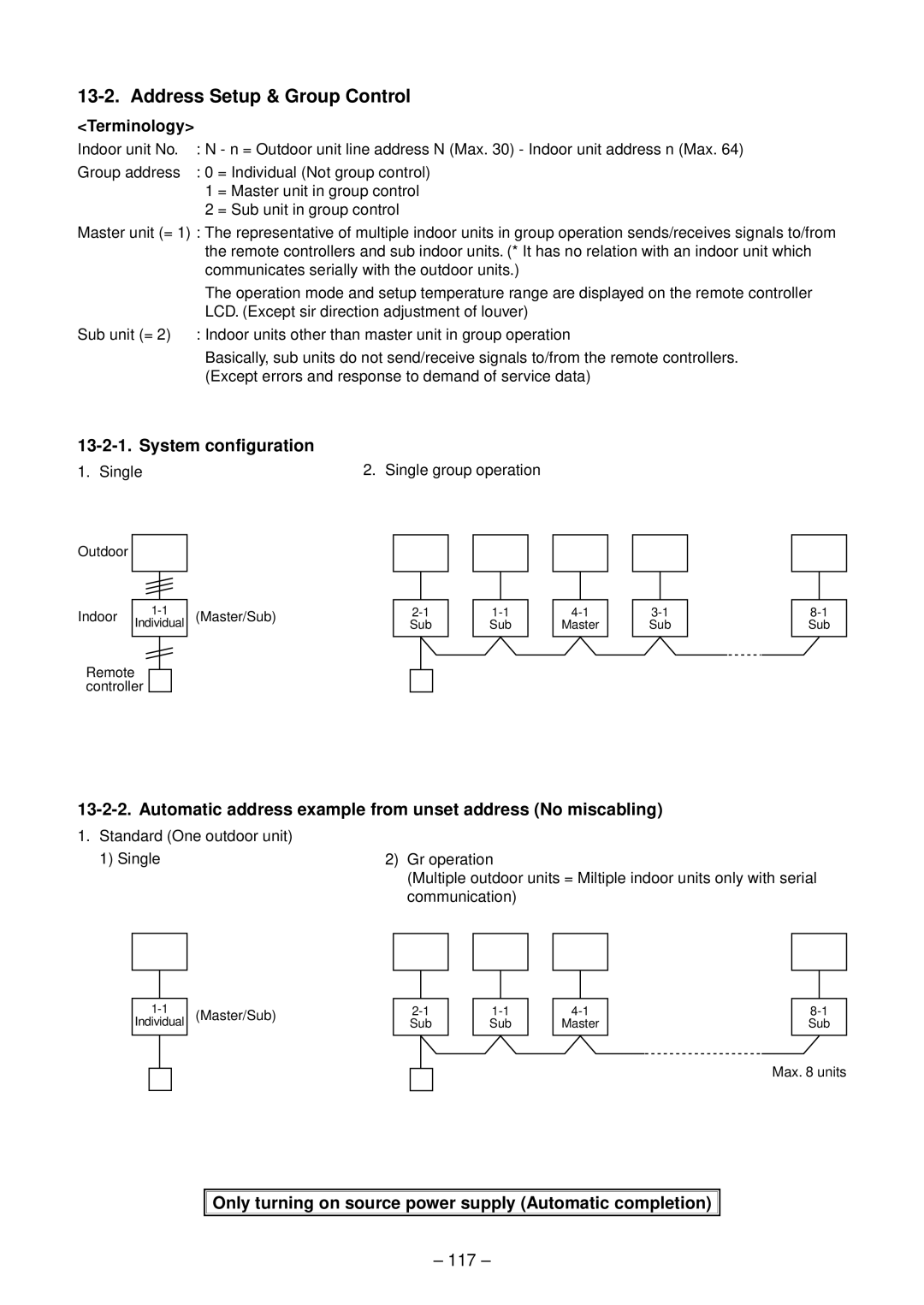 Toshiba RAV-SM1402BT-E, RAV-SM1102CT-E, RAV-SM1102BT-E Address Setup & Group Control, System configuration, 117 