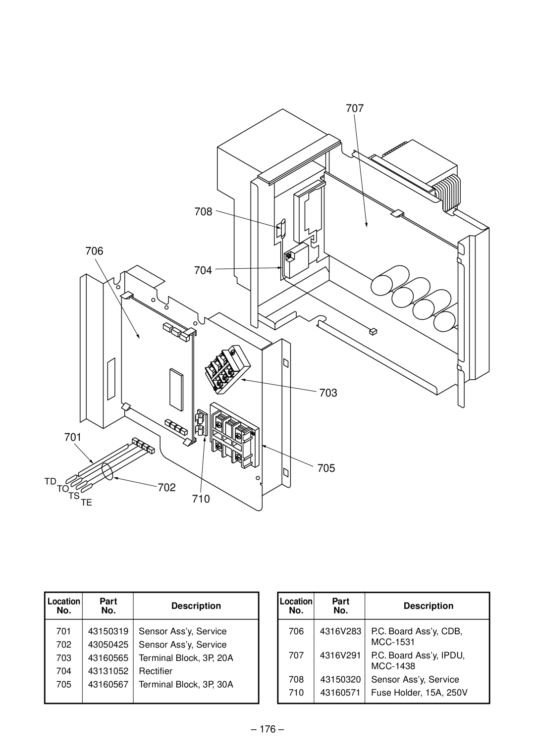 Toshiba RAV-SM802CT-E, RAV-SM1102CT-E, RAV-SM1102BT-E, RAV-SM1403UT-E, RAV-SM803AT-E 707 708 706 704 703 701 705 702 710, 176 