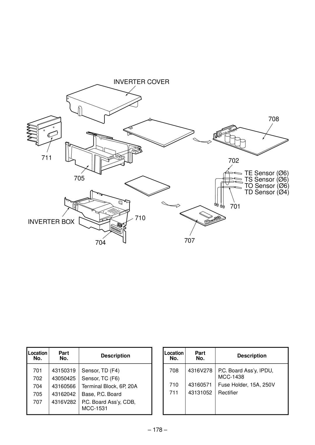 Toshiba RAV-SM563AT-E, RAV-SM1102CT-E, RAV-SM1102BT-E, RAV-SM1403UT-E, RAV-SM1402CT-E, RAV-SM1103UT-E 704 707, 178 