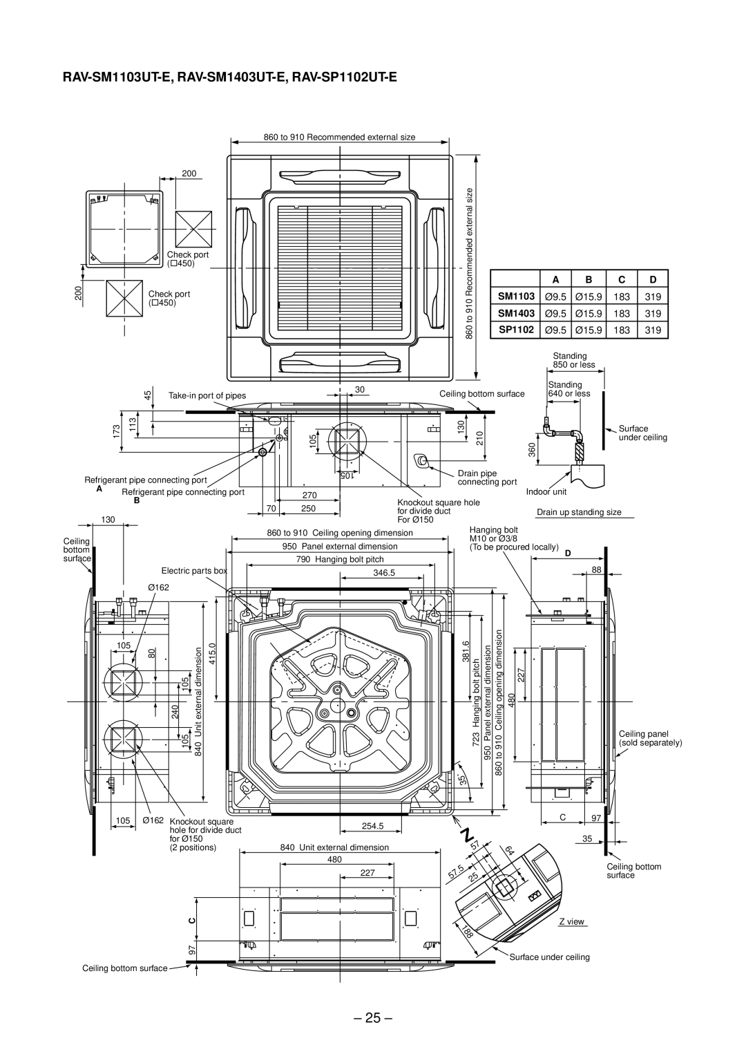 Toshiba RAV-SM562CT-E, RAV-SM1102CT-E, RAV-SM1102BT-E, RAV-SM1402CT-E RAV-SM1103UT-E, RAV-SM1403UT-E, RAV-SP1102UT-E, 188 