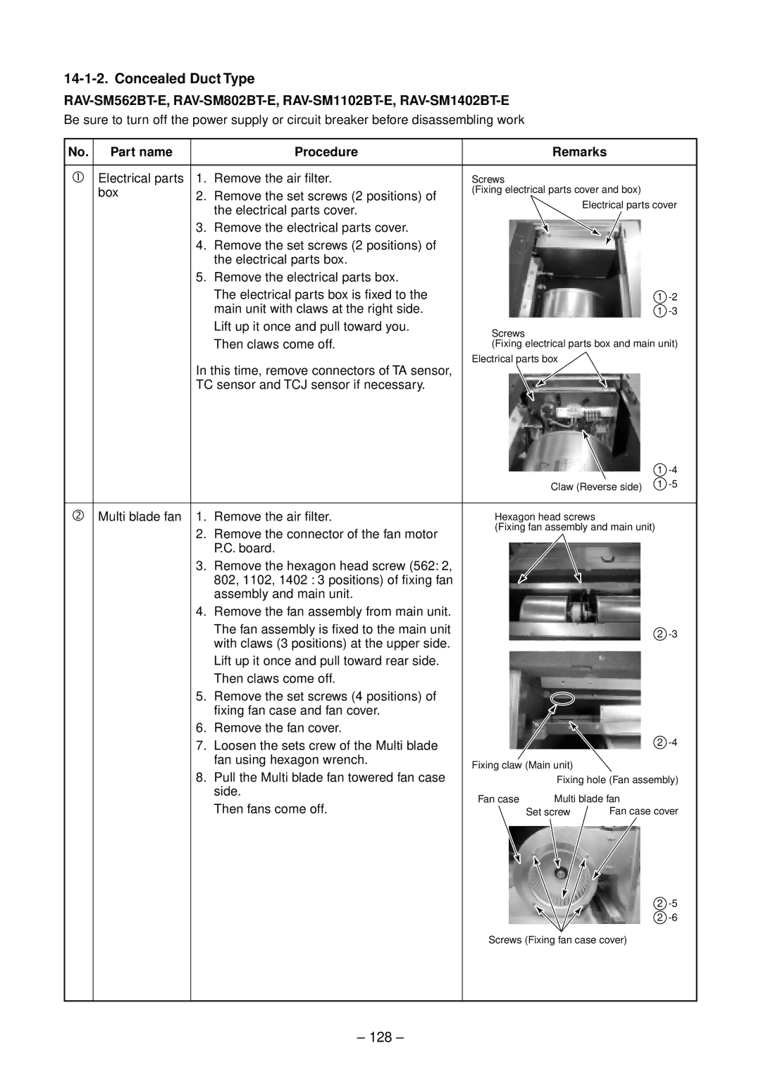 Toshiba RAV-SM1102UT-E, RAV-SM1402UT-E, RAV-SM802UT-E, RAV-SM562UT-E service manual 128 