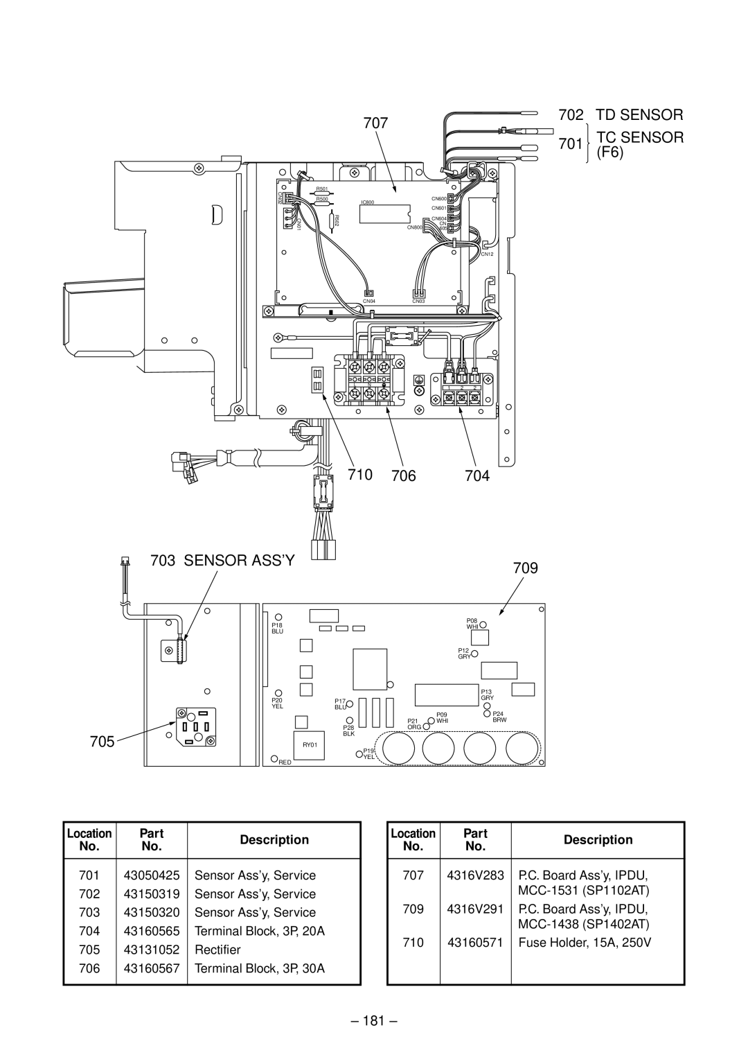 Toshiba RAV-SM1402UT-E, RAV-SM1102UT-E, RAV-SM802UT-E, RAV-SM562UT-E service manual 710 706 704, 709, 181 