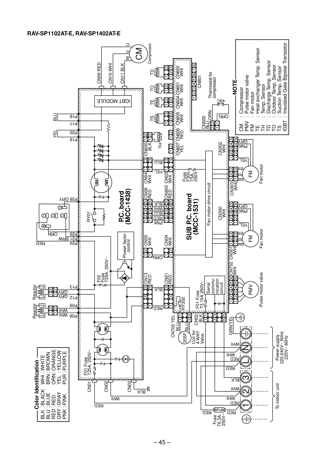 Toshiba RAV-SM1402UT-E, RAV-SM1102UT-E, RAV-SM802UT-E, RAV-SM562UT-E service manual SUB P.C. board 