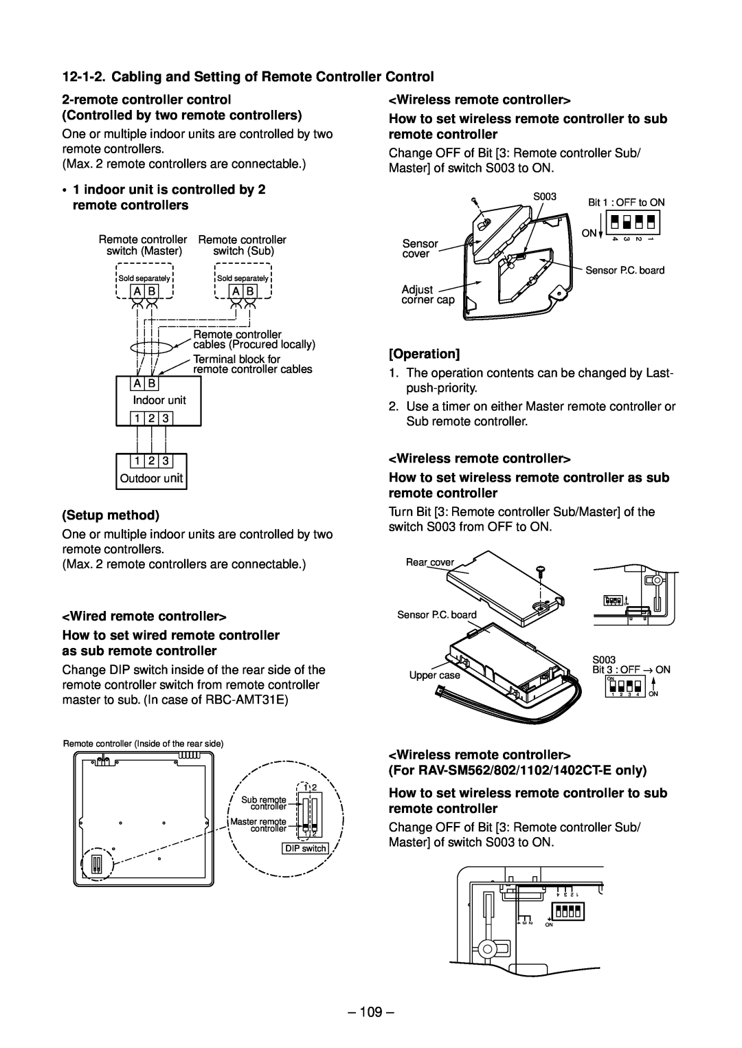 Toshiba RAV-SM1402UT-E, RAV-SM1102UT-E, RAV-SM802UT-E, RAV-SM562UT-E service manual 109 