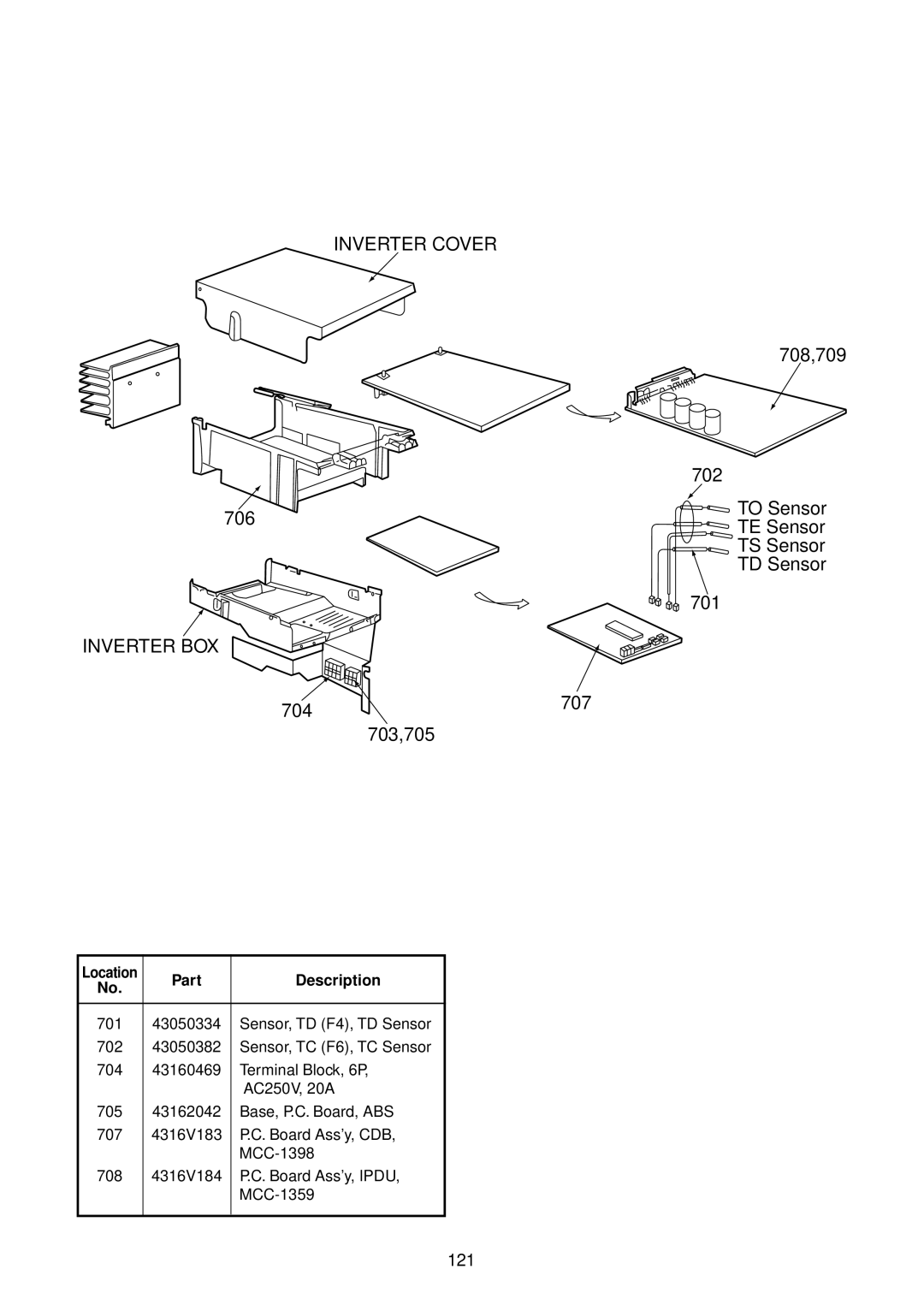 Toshiba RAV-SM1401BT-E, RAV-SM1400AT-E, RAV-SM1101BT-E, RAV-SM1100AT-E, RAV-SM561BT-E, RAV-SM801BT-E service manual 706, 121 