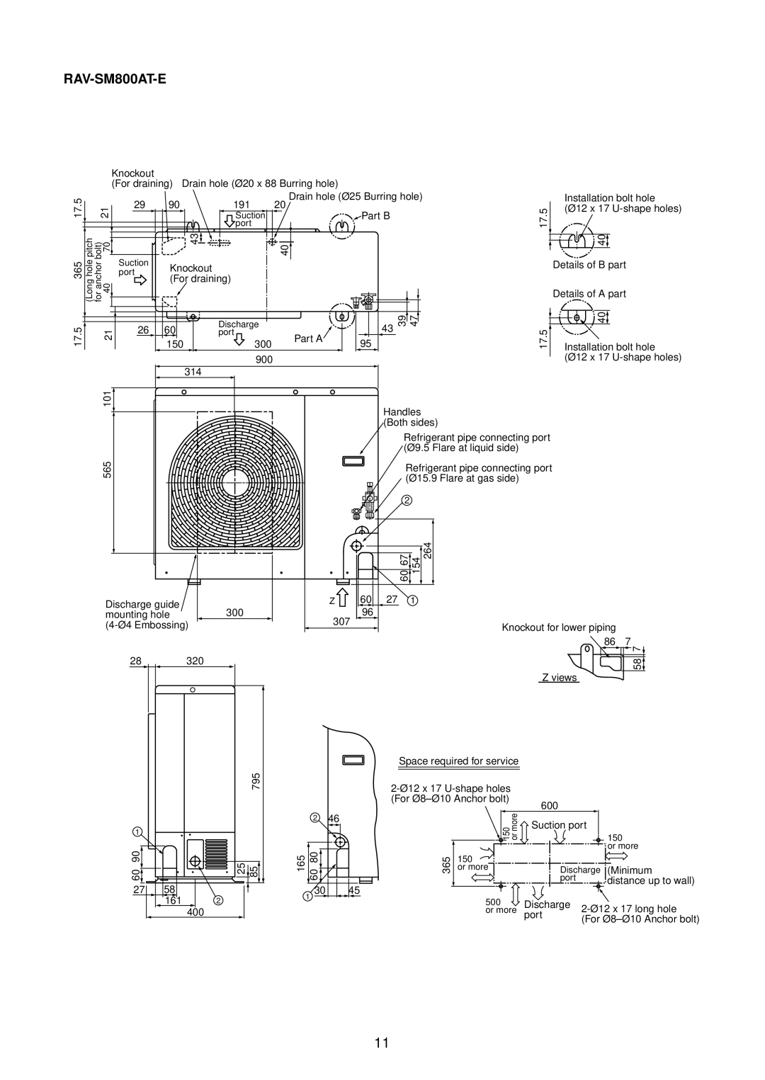 Toshiba RAV-SM1101BT-E, RAV-SM1400AT-E, RAV-SM1100AT-E, RAV-SM1401BT-E, RAV-SM561BT-E, RAV-SM801BT-E RAV-SM800AT-E 