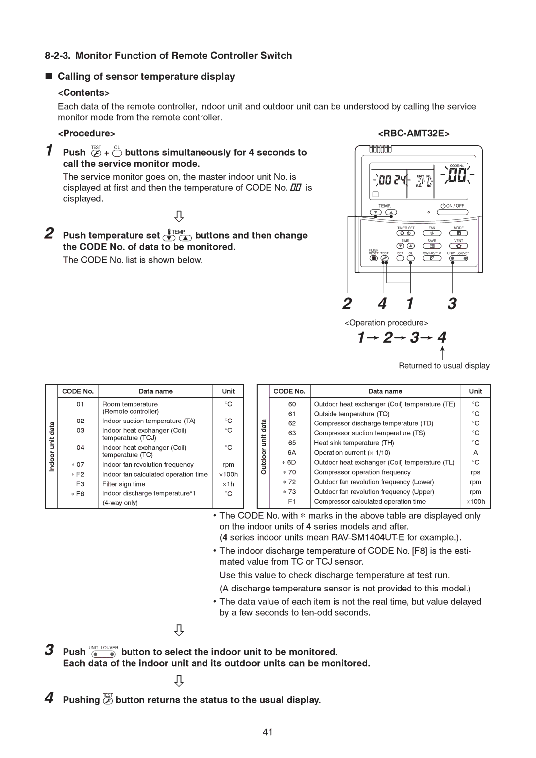 Toshiba RAV-SM1403AT-E1 service manual Contents, Pushing Test button returns the status to the usual display 