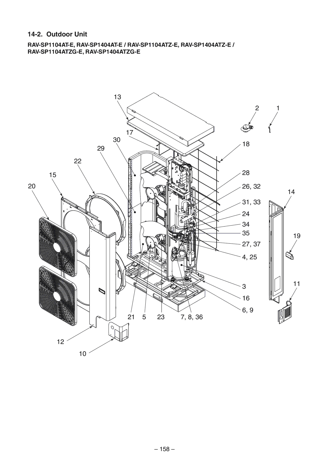 Toshiba RAV-SM804UT-E, RAV-SM1404UT-E, RAV-SM1104UT-E, RAV-SP1104AT-E, RAV-SP1404ATZG-E, RAV-SP1404AT-E service manual 16 6, 158 