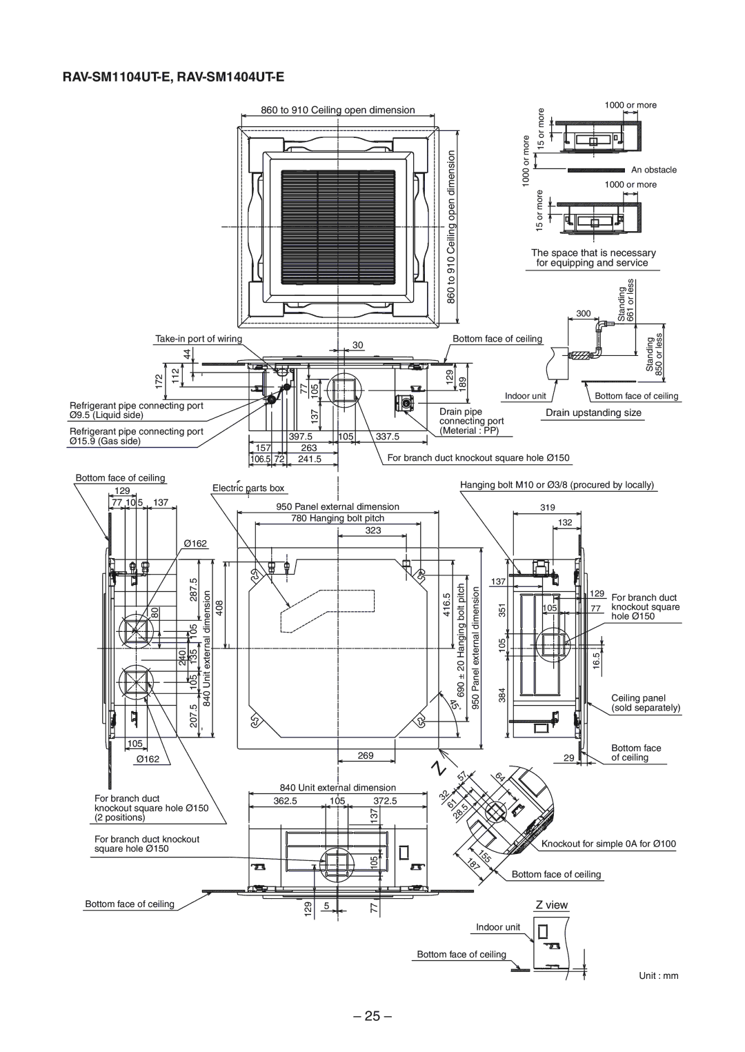 Toshiba RAV-SP1104ATZ-E, RAV-SP1104AT-E, RAV-SP1404ATZG-E, RAV-SP1404AT-E, RAV-SM804UT-E RAV-SM1104UT-E, RAV-SM1404UT-E 