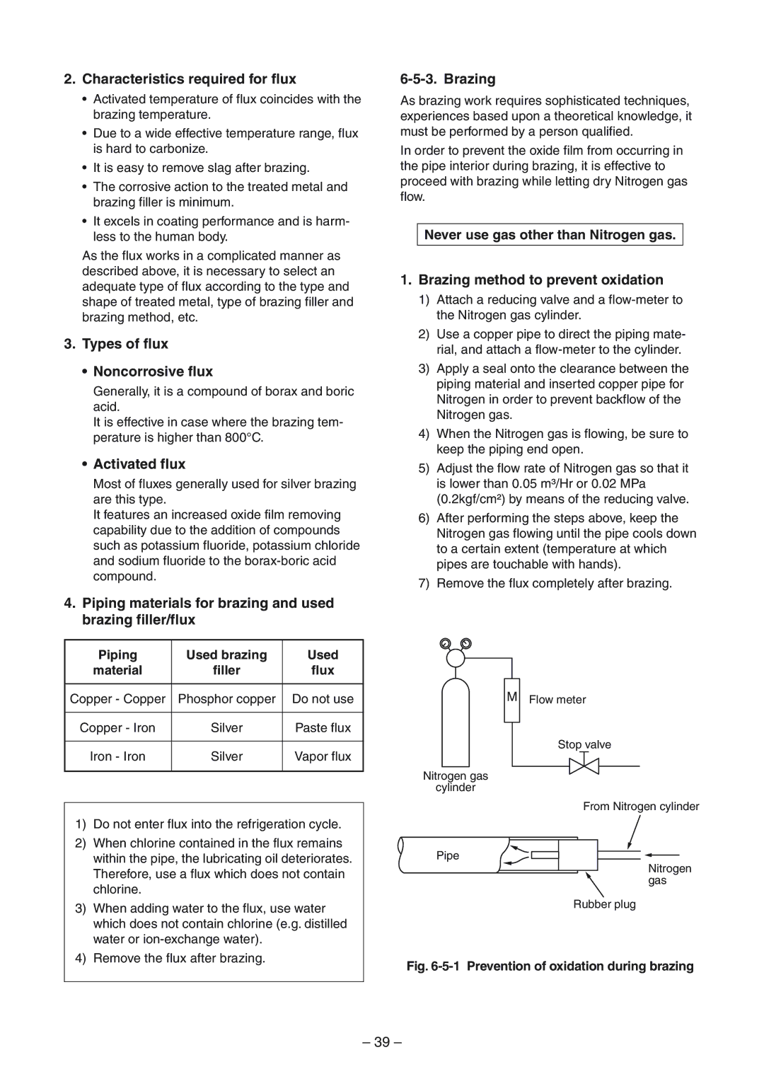 Toshiba RAV-SP1404ATZG-E Characteristics required for flux, Types of flux Noncorrosive flux, Activated flux, Brazing 