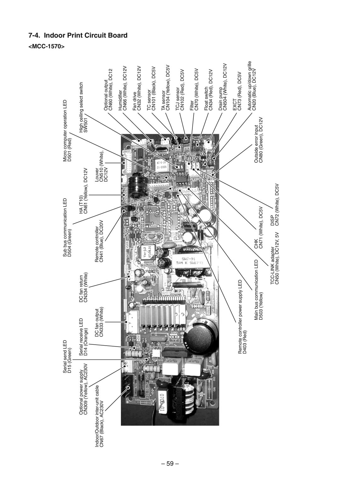 Toshiba RAV-SM804UT-E, RAV-SM1404UT-E, RAV-SM1104UT-E, RAV-SP1104AT-E Indoor, Print Circuit Board, 59, <MCC-1570> 
