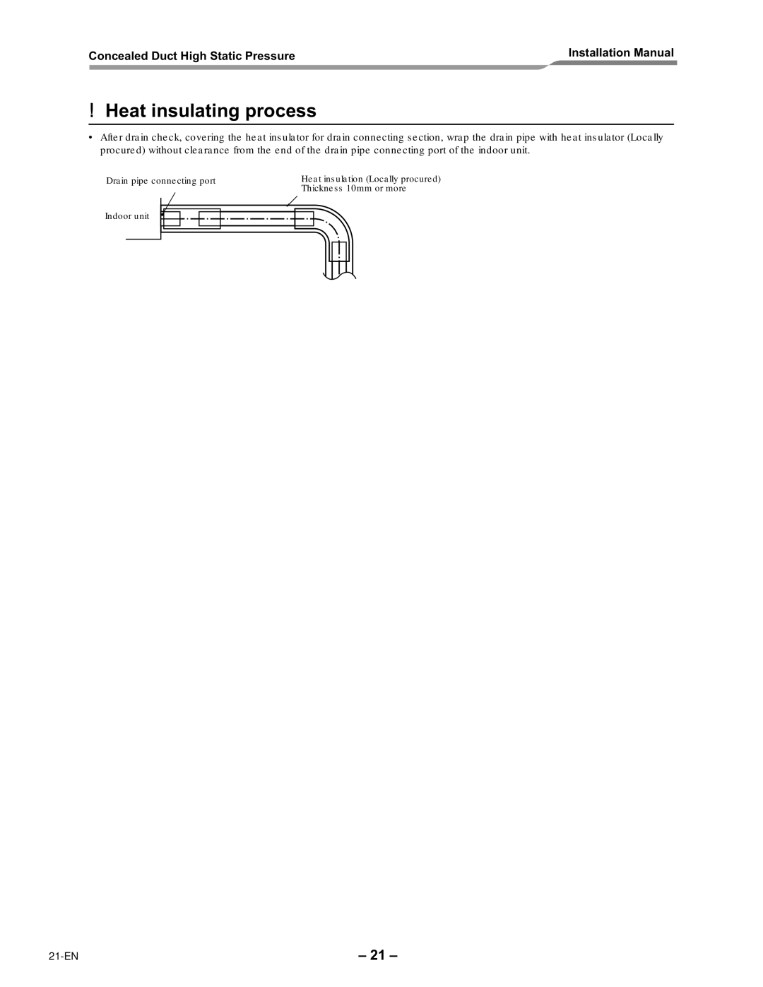 Toshiba RAV-SM2802DT-E, RAV-SM2242DT-E installation manual Heat insulating process 