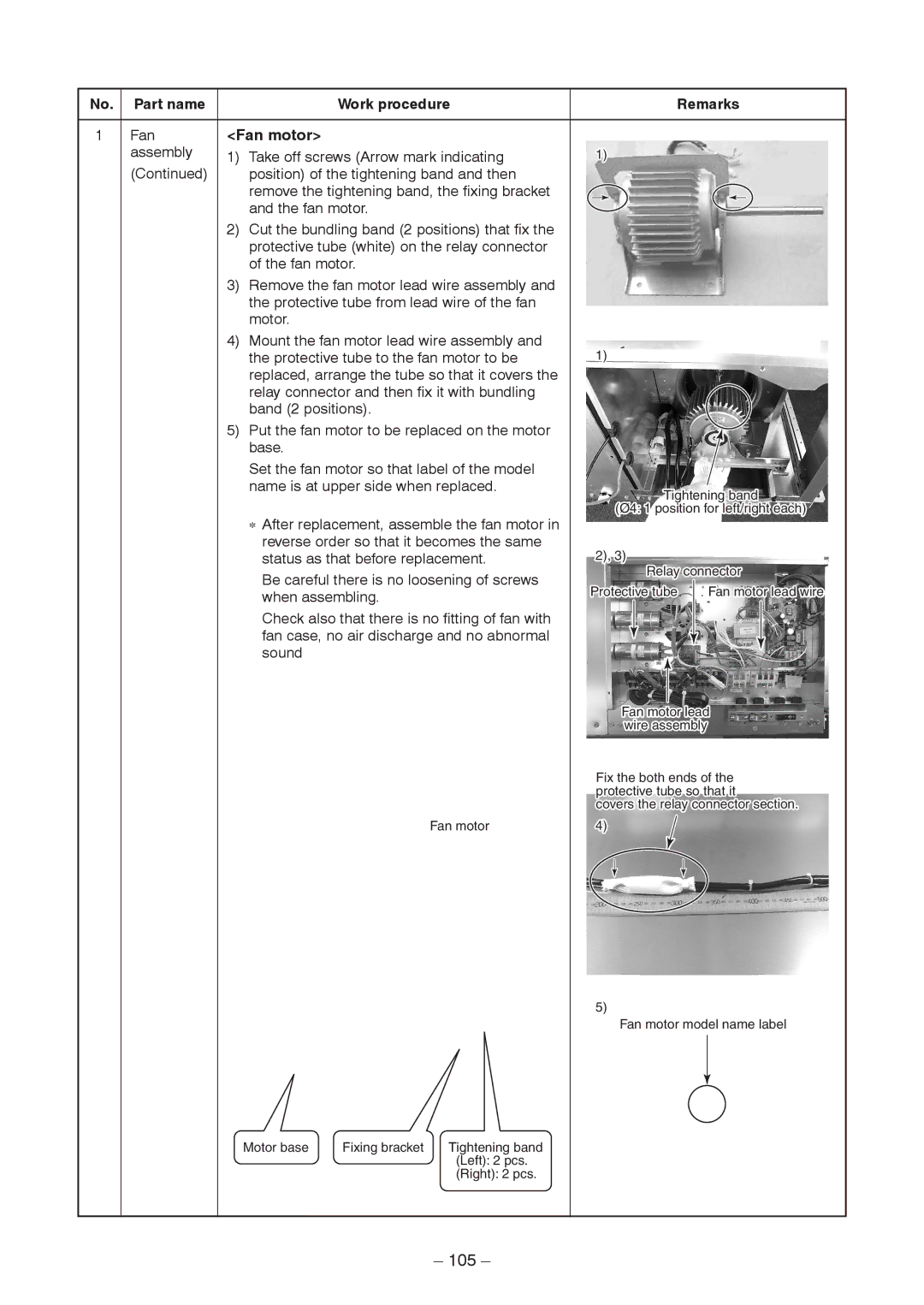 Toshiba RAV-SM2802DT-E, RAV-SM2242DT-TR, RAV-SM2802DT-TR service manual Fan motor 