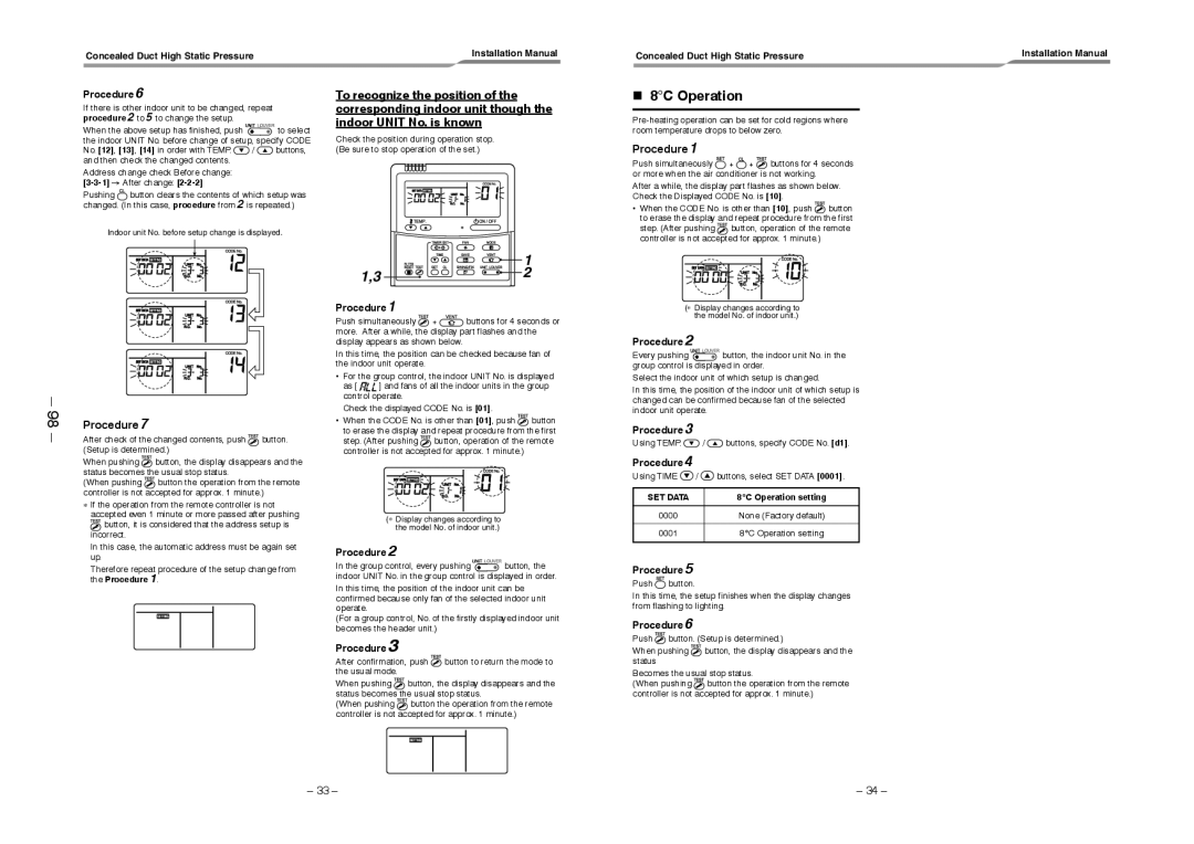 Toshiba RAV-SM2802DT-TR, RAV-SM2802DT-E, RAV-SM2242DT-TR service manual 8C Operation, Procedure 