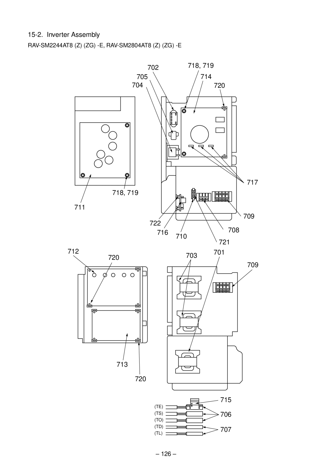 Toshiba RAV-SM2804AT8-E, RAV-SM2804AT8ZG-E, RAV-SM2244AT8ZG-E, RAV-SM2804AT8Z-E, RAV-SM2244AT7ZG Inverter Assembly, 704, 126 